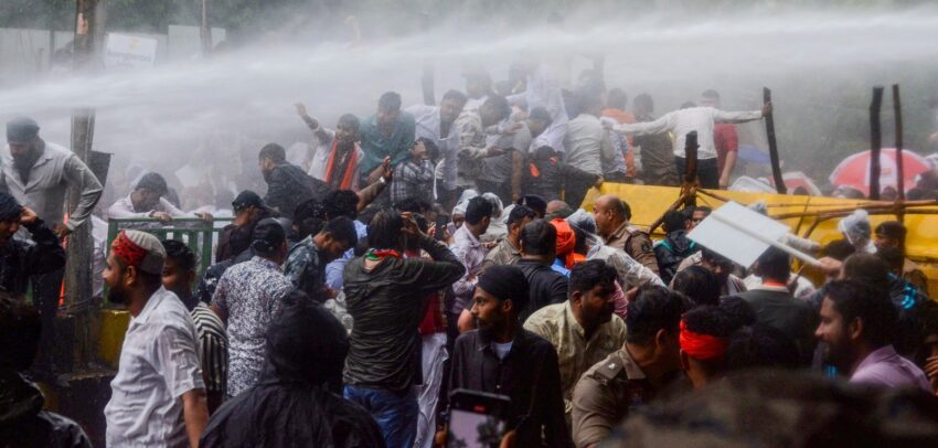 BJP and Congress face off in Raipur: Violent clash during the siege of the Congress headquarters; 16 police personnel injured, FIRs registered against 12 leaders